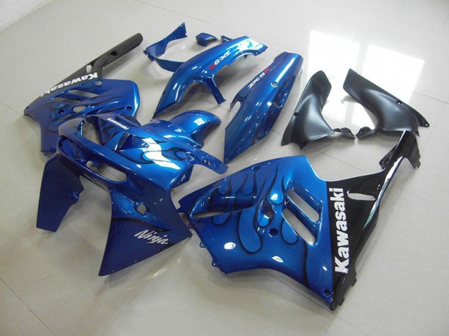 Carénages Kawasaki ZX9R 1994-1997 - Bleu Noir Flamme Bon Marché Carénages Kawasaki ZX9R 1994-1997 - Bleu Noir Flamme Bon Marché