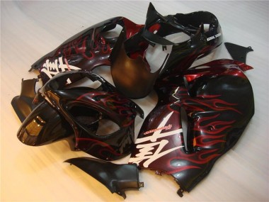 Carénage Suzuki GSXR 1300 Hayabusa 1996-2007 - Noir Rouge Flamme Bon Marché