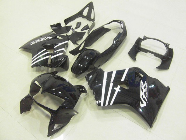 Carénage Honda VFR 800 1998-2001 - Noir Blanc Bande Bon Marché Carénage Honda VFR 800 1998-2001 - Noir Blanc Bande Bon Marché