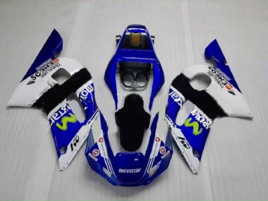 Carénage Yamaha R6 1998-2002 - Bleu Vert Blanc Bon Marché
