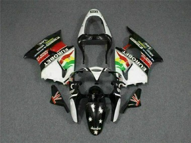 Carénage Kawasaki ZX6R 2000-2002 - Noir Blanc Eurobet Bon Marché