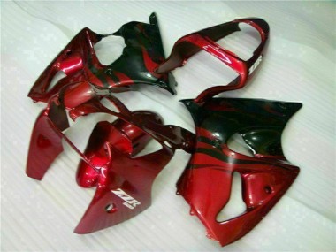 Carénage Kawasaki ZX6R 2000-2002 - Rouge Noir Bon Marché