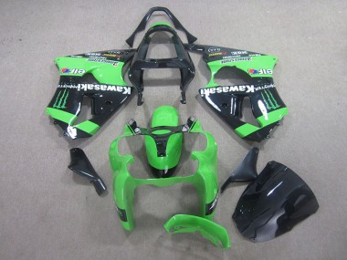 Carénage Kawasaki ZX6R 2000-2002 - Noir Vert Monster Bon Marché
