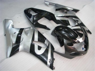 Carénage Suzuki GSXR 600 / 750 K1 K2 K3 2001-2003 - Argent Noir Bon Marché