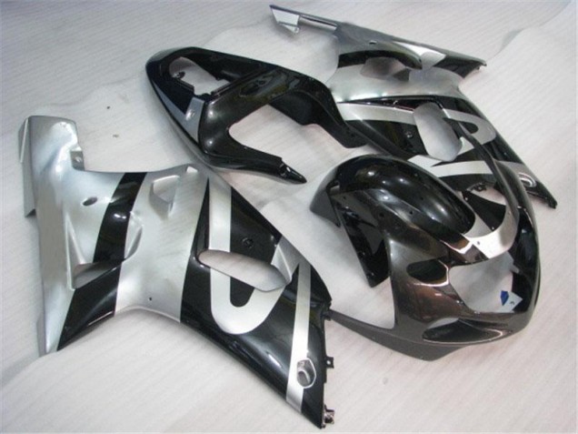 Carénage Suzuki GSXR 600 / 750 K1 K2 K3 2001-2003 - Argent Noir Bon Marché Carénage Suzuki GSXR 600 / 750 K1 K2 K3 2001-2003 - Argent Noir Bon Marché