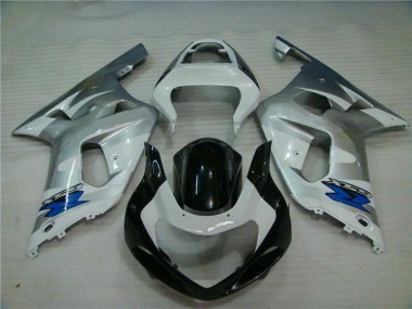 Carénages Suzuki GSXR 600 / 750 K1 K2 K3 2001-2003 - Argent Noir Bon Marché