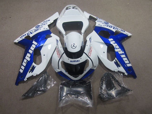 Carénages Suzuki GSXR 600 K1 K2 K3 2001-2003 - Blanc Bleu Motul Bon Marché Carénages Suzuki GSXR 600 K1 K2 K3 2001-2003 - Blanc Bleu Motul Bon Marché