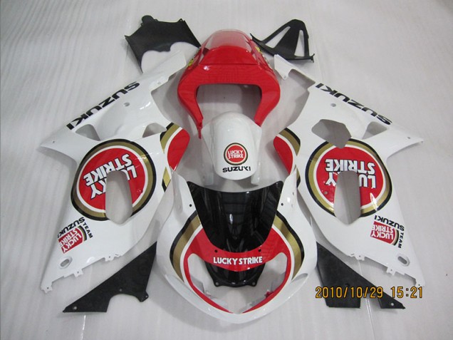 Carénage Suzuki GSXR 600 K1 K2 K3 2001-2003 - Rouge Blanc Lucky Strike Bon Marché Carénage Suzuki GSXR 600 K1 K2 K3 2001-2003 - Rouge Blanc Lucky Strike Bon Marché