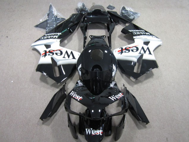 Carénage Honda CBR 600 RR 2003-2004 - West Blanc Noir Bon Marché Carénage Honda CBR 600 RR 2003-2004 - West Blanc Noir Bon Marché