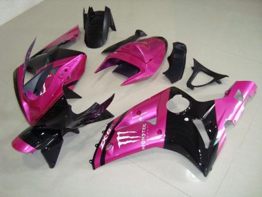 Carénage Kawasaki ZX6R 2003-2004 - Rose Noir Monster Bon Marché