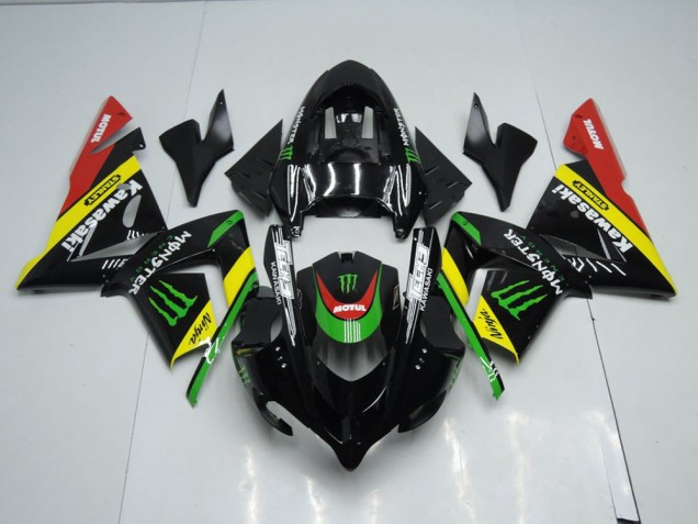 Carénage Kawasaki ZX10R 2003-2005 - Noir Jaune Monster Bon Marché