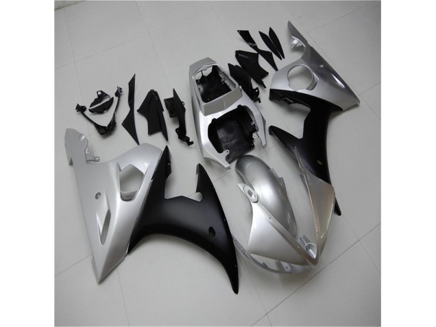 Carénage Yamaha R6 2003-2005 - Argent Noir Bon Marché Carénage Yamaha R6 2003-2005 - Argent Noir Bon Marché