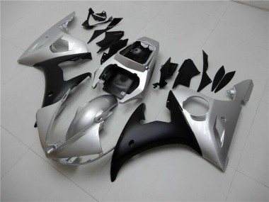 Carénage Yamaha R6 2003-2005 - Argent Noir Bon Marché