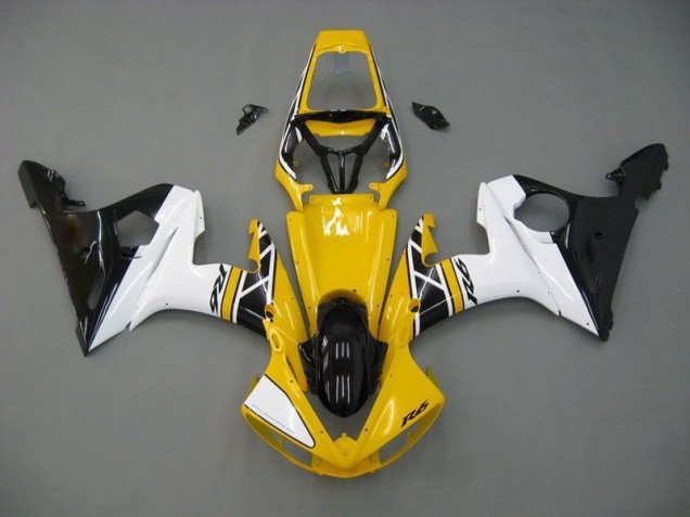 Carénage Yamaha R6 2003-2005 - Jaune Blanc Noir Bon Marché Carénage Yamaha R6 2003-2005 - Jaune Blanc Noir Bon Marché