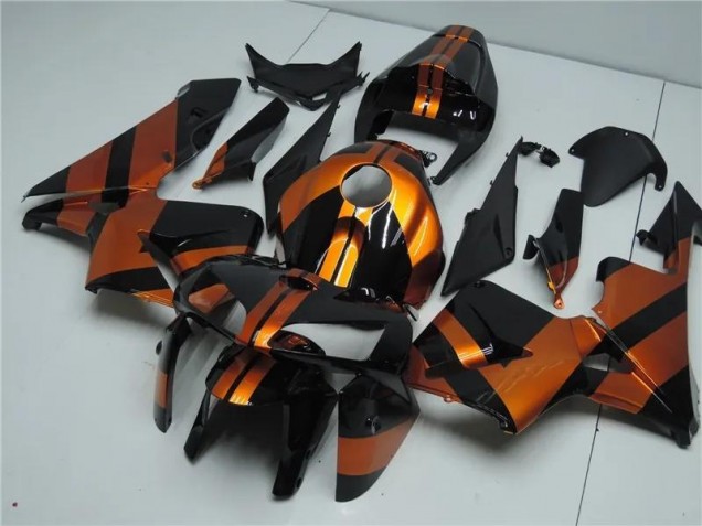 Kit Carénages Honda CBR 600 RR 2005-2006 - Orange Noir Bon Marché Kit Carénages Honda CBR 600 RR 2005-2006 - Orange Noir Bon Marché