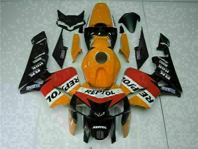 Carrosserie Honda CBR 600 RR 2005-2006 - Orange Noir Repsol Bon Marché Carrosserie Honda CBR 600 RR 2005-2006 - Orange Noir Repsol Bon Marché