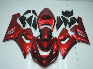 Carénage Kawasaki ZX6R 2005-2006 - Rouge Bonbon Bon Marché