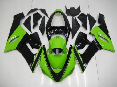 Carénages Kawasaki ZX6R 2005-2006 - Vert Noir Bon Marché