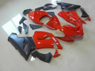Carénage Kawasaki ZX6R 2005-2006 - Rouge et Noir Mat Bon Marché