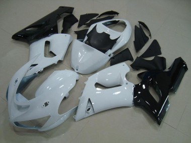 Carénage Kawasaki ZX6R 2005-2006 - Blanc Noir Bon Marché