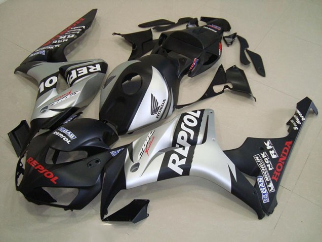 Carénage Honda CBR 1000 RR 2006-2007 - Noir Mat Argent Repsol Bon Marché Carénage Honda CBR 1000 RR 2006-2007 - Noir Mat Argent Repsol Bon Marché