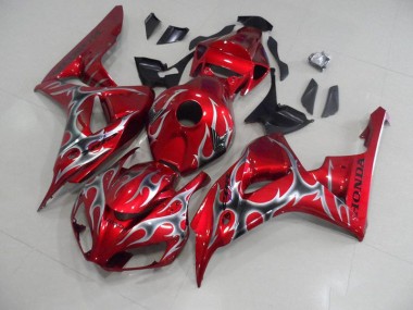 Carénage Honda CBR 1000 RR 2006-2007 - Rouge avec Noir Gris Flamme Bon Marché