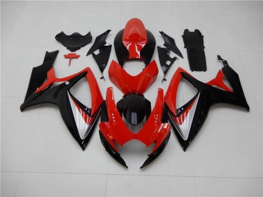 Kit Carénages Suzuki GSXR 600 / 750 K6 2006-2007 - Rouge Noir Bon Marché