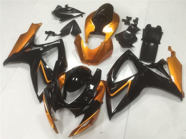 Carénages Suzuki GSXR 600 / 750 K6 2006-2007 - Noir Orange Bon Marché Carénages Suzuki GSXR 600 / 750 K6 2006-2007 - Noir Orange Bon Marché