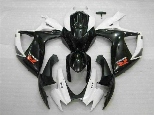 Carénage Suzuki GSXR 600 / 750 K6 2006-2007 - Blanc Noir Bon Marché Carénage Suzuki GSXR 600 / 750 K6 2006-2007 - Blanc Noir Bon Marché