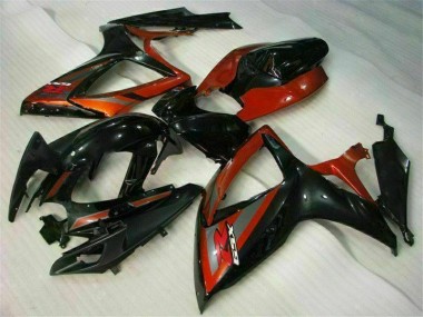 Carrosserie Suzuki GSXR 600 / 750 K6 2006-2007 - Noir Rouge Bon Marché