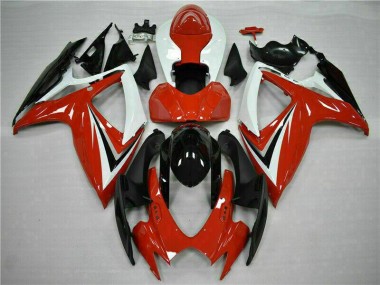 Carénages Suzuki GSXR 600 / 750 K6 2006-2007 - Rouge Blanc Bon Marché