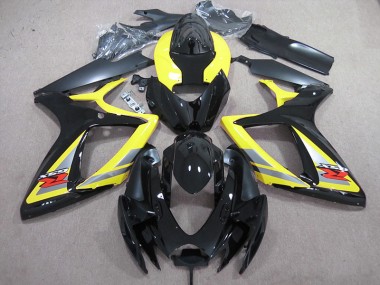 Carénage Suzuki GSXR 600 K6 2006-2007 - Noir Jaune Bon Marché