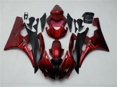 Carénages Yamaha R6 2006-2007 - Rouge Noir Bon Marché