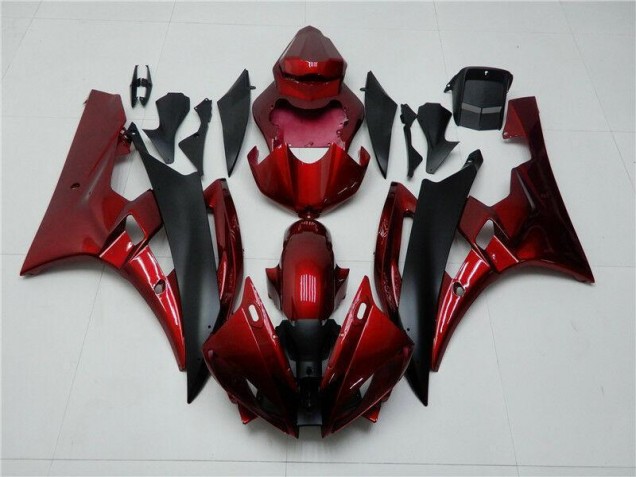 Carénages Yamaha R6 2006-2007 - Rouge Noir Bon Marché Carénages Yamaha R6 2006-2007 - Rouge Noir Bon Marché