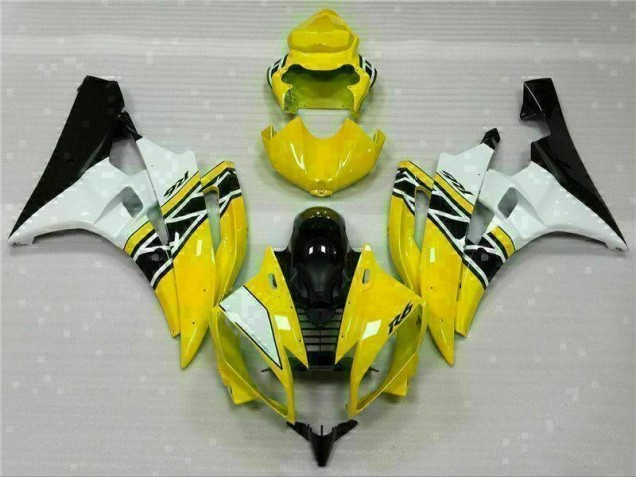 Carénages Yamaha R6 2006-2007 - Jaune Blanc Noir Bon Marché Carénages Yamaha R6 2006-2007 - Jaune Blanc Noir Bon Marché