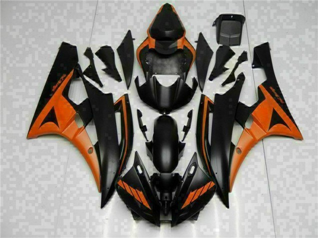 Carénage Yamaha R6 2006-2007 - Orange Noir Bon Marché Carénage Yamaha R6 2006-2007 - Orange Noir Bon Marché