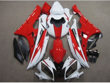 Carénage Yamaha R6 2006-2007 - Blanc Rouge Noir Décalque Bon Marché