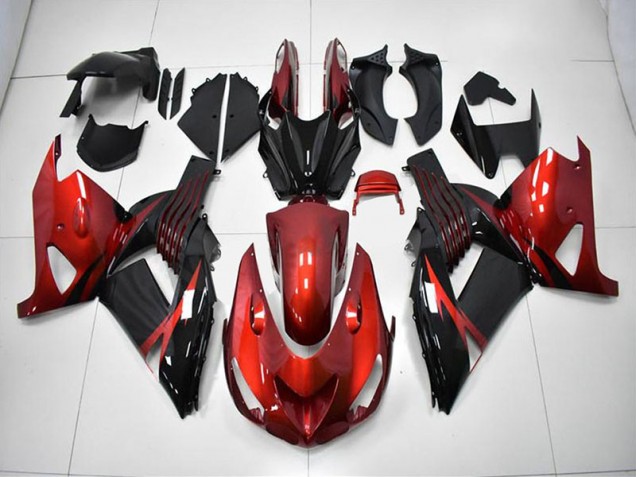 Carénage Kawasaki ZX14R ZZR 1400 2006-2011 - Rouge Noir Bon Marché
