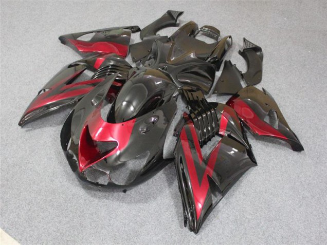 Carénages Kawasaki ZX14R ZZR 1400 2006-2011 - Noir Rouge Bon Marché Carénages Kawasaki ZX14R ZZR 1400 2006-2011 - Noir Rouge Bon Marché