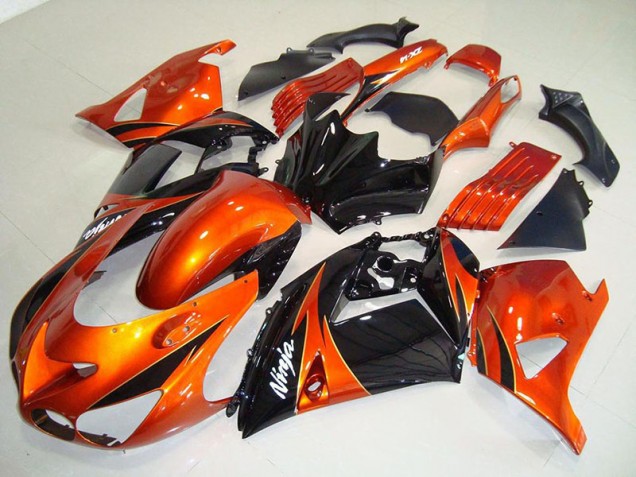 Carénage Kawasaki ZX14R ZZR 1400 2006-2011 - Orange Noir Bon Marché