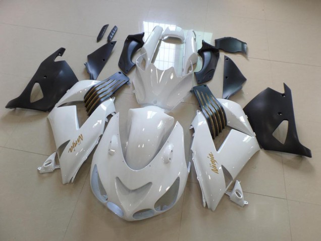 Carénage Kawasaki ZX14R ZZR 1400 2006-2011 - Blanc et Noir Mat Bon Marché Carénage Kawasaki ZX14R ZZR 1400 2006-2011 - Blanc et Noir Mat Bon Marché