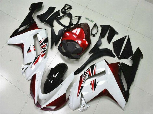 Carénage Kawasaki ZX6R 2007-2008 - Blanc Noir Rouge Bon Marché Carénage Kawasaki ZX6R 2007-2008 - Blanc Noir Rouge Bon Marché