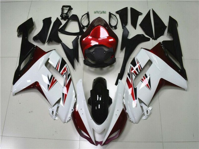 Carénage Kawasaki ZX6R 2007-2008 - Blanc Noir Rouge Bon Marché Carénage Kawasaki ZX6R 2007-2008 - Blanc Noir Rouge Bon Marché