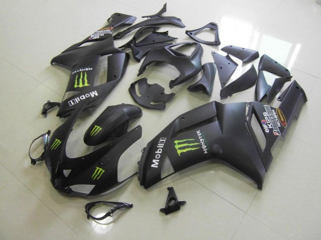 Carénage Kawasaki ZX6R 2007-2008 - Noir Mat Monster Bon Marché Carénage Kawasaki ZX6R 2007-2008 - Noir Mat Monster Bon Marché