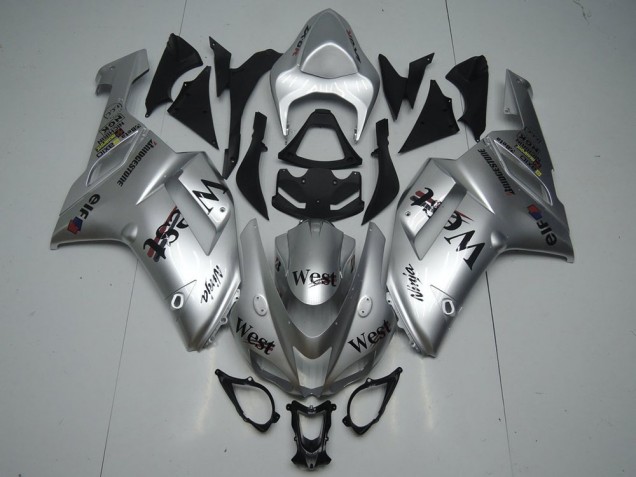 Carénage Kawasaki ZX6R 2007-2008 - Argent West Bon Marché Carénage Kawasaki ZX6R 2007-2008 - Argent West Bon Marché