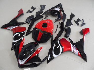 Carénage Yamaha R1 2007-2008 - Noir Rouge Brillant Bon Marché