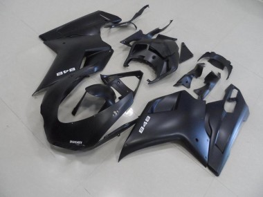 Carénage Ducati 848 1098 1198 2007-2014 - Noir Mat avec Blanc 848 Bon Marché
