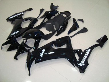 Carénage Kawasaki ZX10R 2008-2010 - Noir Brillant avec Blanc Décalque Bon Marché