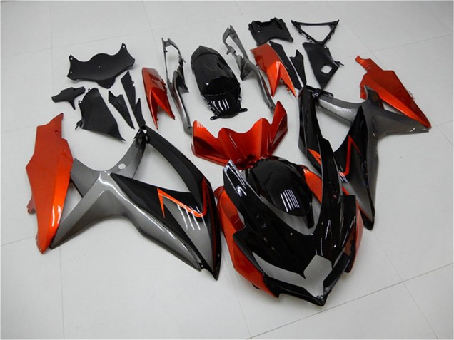 Carénage Suzuki GSXR 600 / 750 K8 2008-2010 - Noir Orange Gris Bon Marché Carénage Suzuki GSXR 600 / 750 K8 2008-2010 - Noir Orange Gris Bon Marché