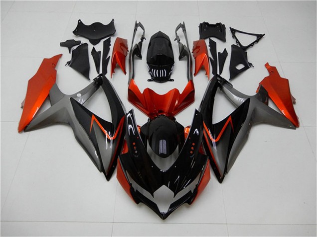 Carénage Suzuki GSXR 600 / 750 K8 2008-2010 - Noir Orange Gris Bon Marché Carénage Suzuki GSXR 600 / 750 K8 2008-2010 - Noir Orange Gris Bon Marché